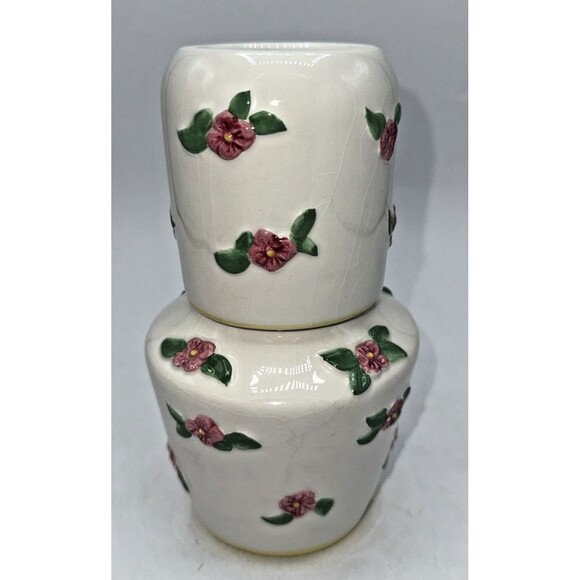 Vintage Pink Roses, Floral Chintz Carafe & Tumbler Bedside Tumbleup Cottagecore - Picture 4 of 13